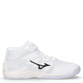 Scarpa da pallavolo mid in tessuto tecnico bianco nero | Boscaini Scarpe