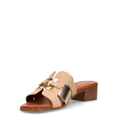 Ciabatta con tacco beige platino | Boscaini Scarpe