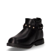 Stivaletto in ecopelle con cuori strass bambina nero | Boscaini Scarpe