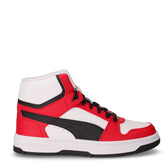 Rebound slam mid jr sneaker alta in ecopelle ragazzo rosso, nero e bianco | Boscaini Scarpe