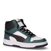 Rebound Slam Mid JR sneaker in ecopelle ragazzo verde nero bianco | Boscaini Scarpe