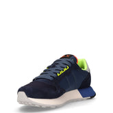 Jaki 2.0 Fluo sneaker in pelle e tessuto navy blu | Boscaini Scarpe