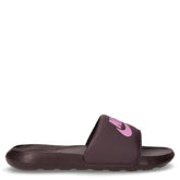Ciabatta in gomma con fascia larga e logo burgundy rosa | Boscaini Scarpe