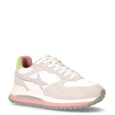 Yak sneaker in tessuto e pelle bianco cipria grigio - W6YZ | Boscaini Scarpe