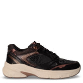 Sneaker in tessuto ed ecopelle con strass nero | Boscaini Scarpe