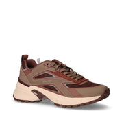 Sneaker in tessuto e pelle marrone beige | Boscaini Scarpe