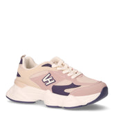 Sneaker in tessuto ed ecopelle beige rosa blu - TOO LIKE | Boscaini Scarpe