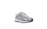 408 sneaker in tessuto ed ecopelle argento metallizzato | Boscaini Scarpe