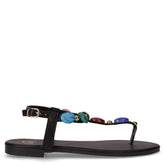 Sandalo infradito in ecopelle nero | Boscaini Scarpe