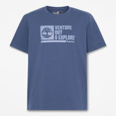 FRONT GRAPHIC SHORT SLEEVE TEE t-shirt in cotone blu oceano | Boscaini Scarpe