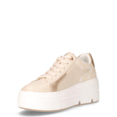 Sneaker con platform in ecopelle beige | Boscaini Scarpe