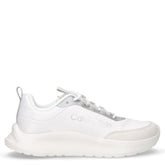 Sneakers in tessuto e pelle bianco argento | Boscaini Scarpe