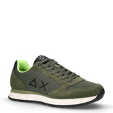 Tom Fluo sneaker in tessuto e pelle verde militare scuro | Boscaini Scarpe
