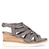 Sandalo in tessuto con tacco canna di fucile - Sandali Con Tacco Donna | Boscaini Scarpe
