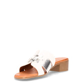 Ciabatta con tacco bianco argento | Boscaini Scarpe