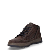 Sneaker con zip laterale in pelle marrone | Boscaini Scarpe
