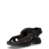 Sandalo sportivo in pelle nero | Boscaini Scarpe