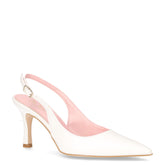Décolletè slingback a punta in ecopelle bianco - DU SIMON | Boscaini Scarpe