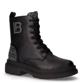 Anfibio in ecopelle con dettaglio glitter bambina nero | Boscaini Scarpe