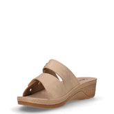 Ciabatta in ecopelle con strappi sabbia | Boscaini Scarpe