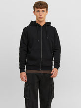 Felpa con cappuccio e zip in cotone nero - Felpe | Boscaini Scarpe