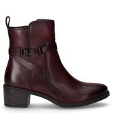Tronchetto in pelle con zip bordeaux | Boscaini Scarpe