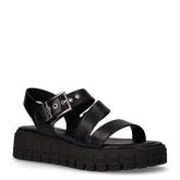 Sandalo in ecopelle con zeppa nero - Sandali Con Tacco Donna | Boscaini Scarpe