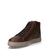 Sneaker in pelle con zip caffè | Boscaini Scarpe