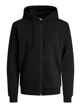 Felpa con cappuccio e zip in cotone nero | Boscaini Scarpe
