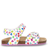 Sandalo in ecopelle bambina bianco multicolor | Boscaini Scarpe