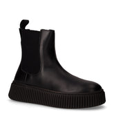 Stivaletto in pelle con platform nero | Boscaini Scarpe
