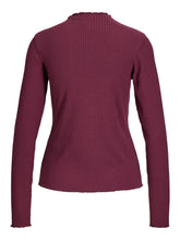Maglia a coste collo alto manica lunga bordeaux | Boscaini Scarpe