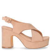 Sandalo in tessuto con tacco beige - Summer Days Donna | Boscaini Scarpe