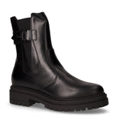 Stivaletto in pelle e tessuto con zip nero - 4 GIORNI DI SCONTI ! | Boscaini Scarpe