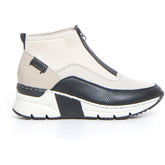 Sneaker con zeppa nero crema - RIEKER | Boscaini Scarpe