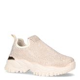 Sneaker slip on in tessuto avorio strass - LAURA BIAGIOTTI | Boscaini Scarpe