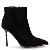 Tronchetto in tessuto scamosciato con zip nero | Boscaini Scarpe