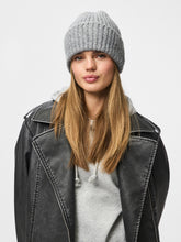 Cappello con risvolto in maglia a coste grigio melange | Boscaini Scarpe