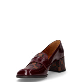 Mocassino in ecopelle con tacco bordeaux | Boscaini Scarpe