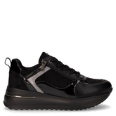 Sneaker in tessuto ed ecopelle con zeppa nero - Sneakers Donna | Boscaini Scarpe