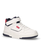 John Se Mid sneaker in ecopelle bambino bianco blu rosso | Boscaini Scarpe