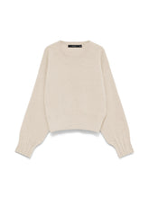 Maglione in maglia girocollo in tessuto panna | Boscaini Scarpe