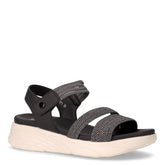 Sandalo in tessuto ed ecopelle con zeppa nero - TOO LIKE | Boscaini Scarpe