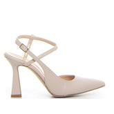 Sandalo con tacco in ecopelle nude - DU SIMON | Boscaini Scarpe