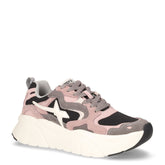 Mia sneaker in pelle e tessuto grigio nero rosa - W6YZ | Boscaini Scarpe