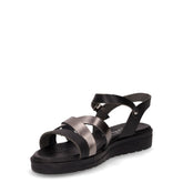Sandalo in pelle acciaio nero | Boscaini Scarpe