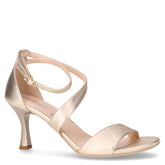 Sandalo in pelle con tacco sabbia miele - Sandali Con Tacco Donna | Boscaini Scarpe