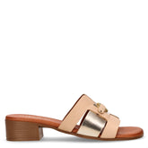 Ciabatta con tacco beige platino - Mid Season Ciabatte Donna | Boscaini Scarpe