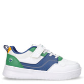 Finster sneakersin ecopelle bambino bianco verde blu | Boscaini Scarpe