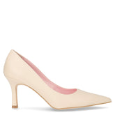 Décolleté a punta in ecopelle beige | Boscaini Scarpe